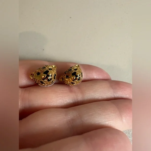 Kate Spade New York Run Wild Cheetah Stud Earrings | Whimsical Crystal Studs - Picture 6 of 9